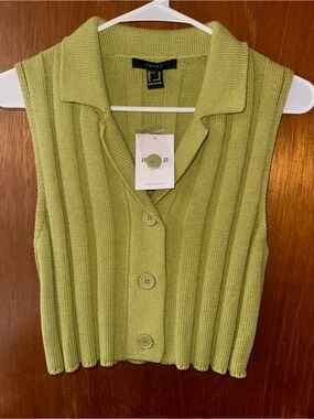 Forever 21 Green Ribbed Knit Vest